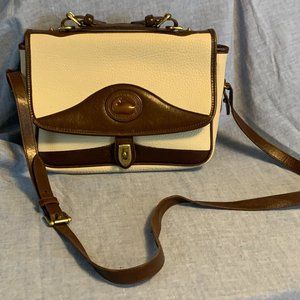 Vintage Classic Dooney and Bourke Cream and Brown Messenger Bag